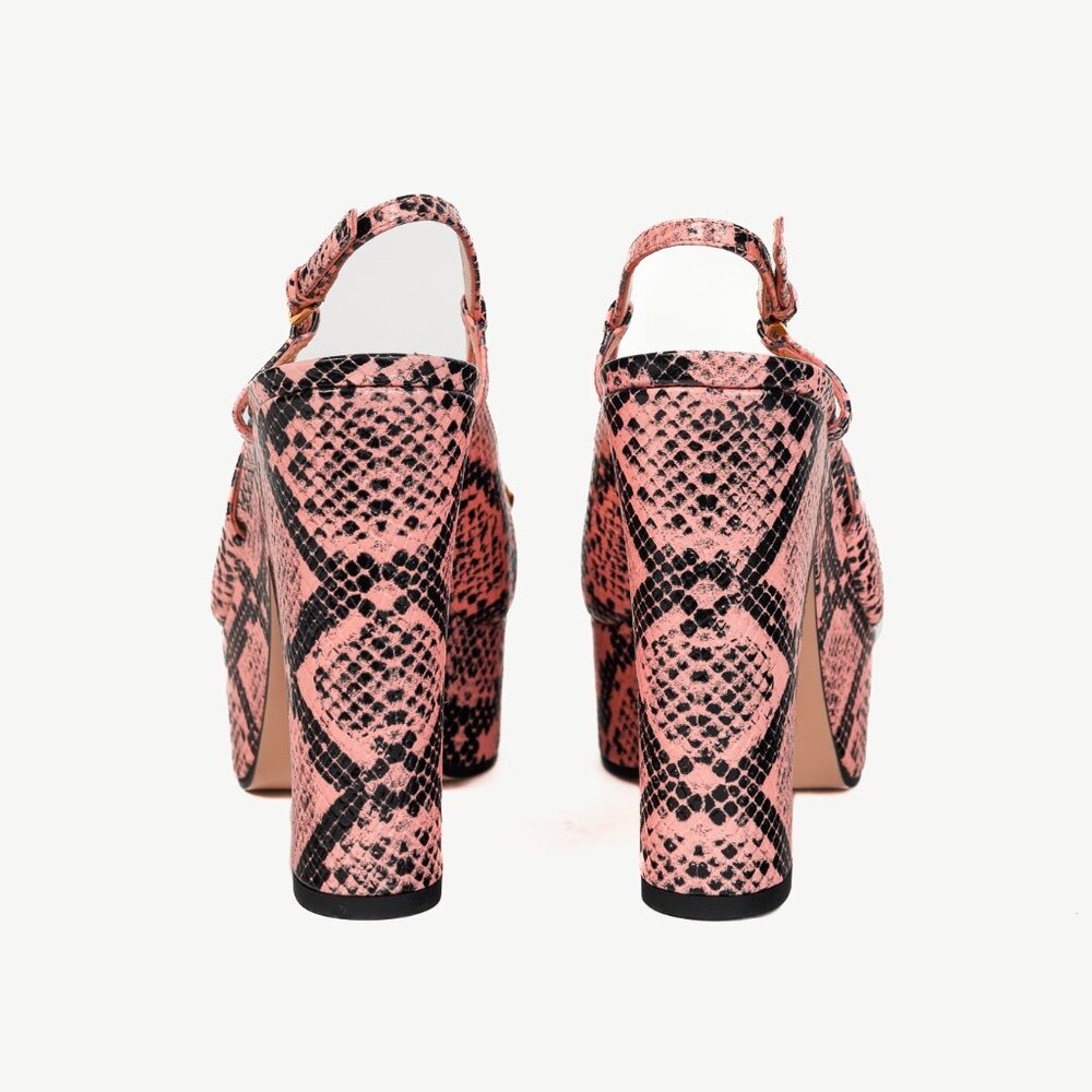 Gucci Wild Rose Python Calf Print Horsebit Platfo… - image 3